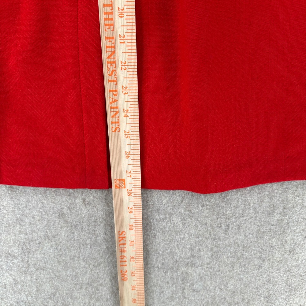 VTG Alfred Dunner Wool Skirt 10‎ With Pockets And Slit Red Fall Old money Retro - Picture 11 of 12